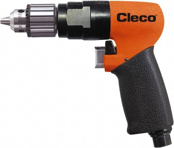Cleco - 3/8" Keyed Chuck - Pistol Grip Handle, 600 RPM, 0.16 LPS, 20 CFM, 0.7 hp, 90 psi - Exact Industrial Supply