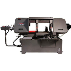 Jet - 19-1/4 x 4" Max Capacity, Semi-Automatic Variable Speed Pulley Horizontal Bandsaw - 90 to 370 SFPM Blade Speed, 230/460 Volts, 45 & 90°, 3 hp, 3 Phase - Exact Industrial Supply