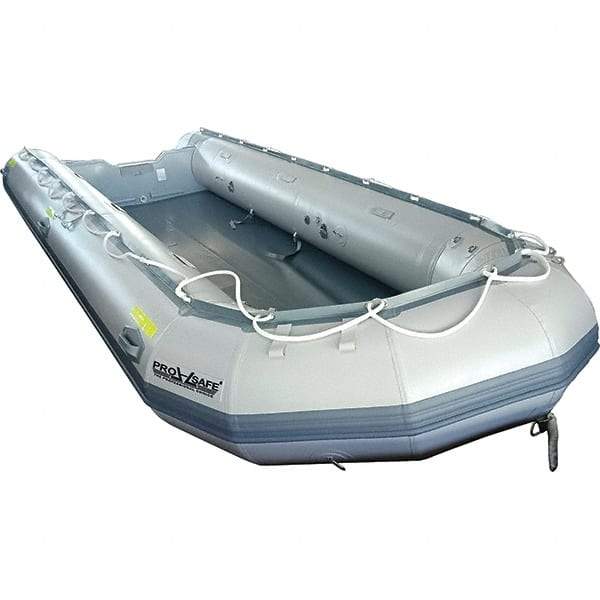 PRO-SAFE - Emergency Preparedness Supplies Type: Rescue Boat Contents/Features: Transom Style; Carry Bag; Foot Pump; (2) Oars; Repair Kit; (2) Aluminum Bench Seats; 8 Person - Exact Industrial Supply