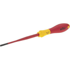 Wiha - 3.5mm Blade Width, Slotted Screwdriver - 100mm Blade Length, Impact & Chemical Resistant Handle - Exact Industrial Supply