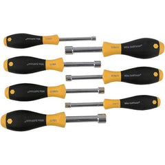 Wiha - 7 Piece, 3/16 to 1/2" Nut Driver Set - Hollow Shaft, Cushion Grip Handle - Exact Industrial Supply