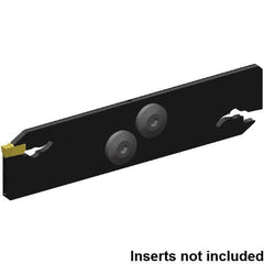 Kennametal - 26mm Blade Height, 2.4mm Blade Width, 150.25mm OAL, Neutral Cut, Double End Indexable Cut-Off Blade - 40mm Max Depth of Cut, EVBS Blade, Beyond Evolution Series - Exact Industrial Supply