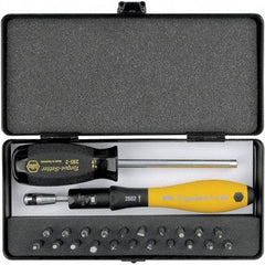 Wiha - Magnetic Screwdriver with 32-Piece Tamperproof Bit Set - Phillips & Torx Tip - Exact Industrial Supply