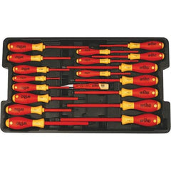 Wiha - 19 Piece Slotted, Phillips, Square & Terminal Xeno Screwdriver Set - Comes in Box - Exact Industrial Supply
