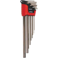 Wiha - 9 Piece, L-Key Long Arm Hex Key Set - 1.5 to 10mm Range, Nickel Plated - Exact Industrial Supply