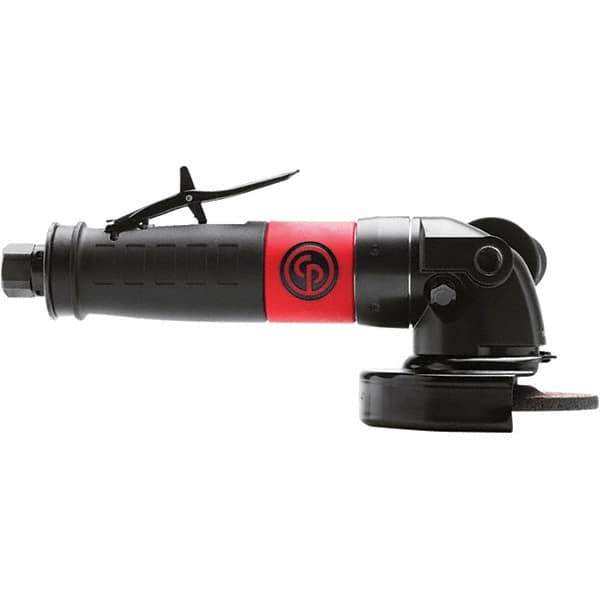 Chicago Pneumatic - 4" Wheel Diam, 12,000 RPM, Pneumatic Angle & Disc Grinder - 3/8-24 Spindle, 56 CFM, Rear Exhaust - Exact Industrial Supply