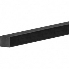 Value Collection - 5' Long, Standard Square Viton Cord - 9/64" Diam, Black - Exact Industrial Supply