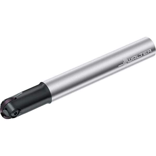 Walter - 9.525mm Cut Diam, 5mm Max Depth of Cut, 12.7mm Shank Diam, 130mm OAL, Indexable Ball Nose End Mill - 18,900 Max RPM - Exact Industrial Supply