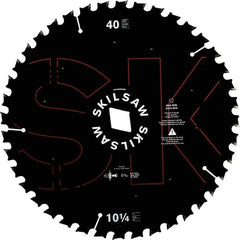 Skilsaw - 10-1/4" Diam, 1" Arbor Hole Diam, 40 Tooth Wet & Dry Cut Saw Blade - Cermet-Tipped, Cutoff Action, Diamond Arbor - Exact Industrial Supply