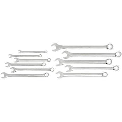 GearWrench - 11 Piece, 3/8" to 1", 12 Point Ratcheting Combination Wrench Set - Inch Measurement Standard, Chrome Finish, Comes in Nylon Roll - Exact Industrial Supply