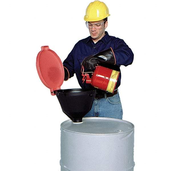 UltraTech - 11" High x 13" Diam, Polyethylene, Burp Free Funnel - 5 Gal Drum/Pail Capacity - Exact Industrial Supply