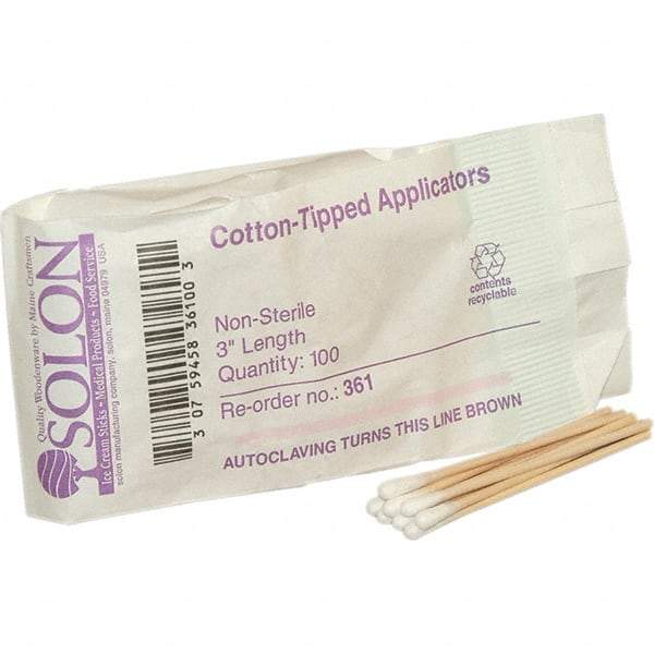 PRO-SAFE - First Aid Applicators Product Type: Cotton Tip Applicator/Single-Ended Length (Inch): 3 - Exact Industrial Supply