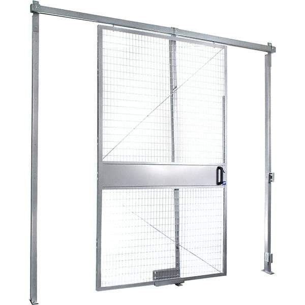 Folding Guard - 4' Wide x 8' High, Sliding Door for Temporary Structures - Welded Wire - Exact Industrial Supply