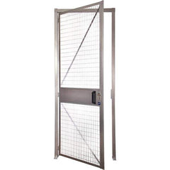 Folding Guard - 3' Wide x 8' High, Hinged Door for Temporary Structures - Welded Wire - Exact Industrial Supply