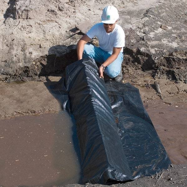 UltraTech - 84" Long x 10-1/2" High x 67" Wide Silt Dike - Black Urethane Foam/Geotextile, For Stormwater - Exact Industrial Supply