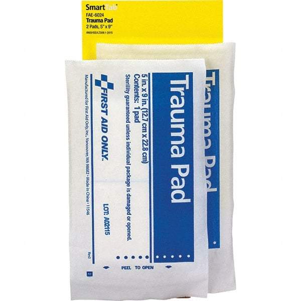 PRO-SAFE - 9" Long x 5" Wide, Trauma Pad - White, Gauze Bandage - Exact Industrial Supply