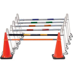 PRO-SAFE - 5-1/2" Wide x 5-1/2" High PVC Cone Bar - 2 Lb, White & Orange - Exact Industrial Supply