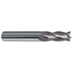 1/4 Dia. x 3 Overall Length 4-Flute Square End Solid Carbide SE End Mill-Round Shank-Center Cut-Uncoated - Exact Industrial Supply