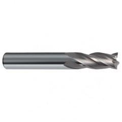1/4 Dia. x 3 Overall Length 4-Flute Square End Solid Carbide SE End Mill-Round Shank-Center Cut-Uncoated - Exact Industrial Supply