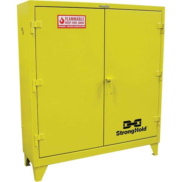 Strong Hold - Safety Cabinets   Hazardous Chemical Type: Flammable and Combustible Liquids    Color: Safety Yellow - Exact Industrial Supply