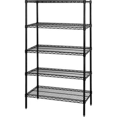 Quantum Storage - 5 Shelf Wire Shelving Add-On Unit - 12" Wide x 36" Deep x 63" High, - Exact Industrial Supply