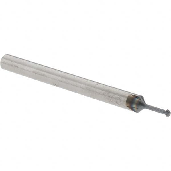 Accupro - 1/16° 1/16" Cut Diam, 0.031" Cut Width, 1/8" Shank, Solid Carbide Double-Angle Cutter - Exact Industrial Supply