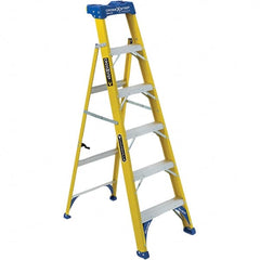 Louisville - 3 Steps, 4' High, Type I Rating, Fiberglass Step Ladder - Exact Industrial Supply