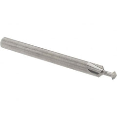 Accupro - 3/32° 3/32" Cut Diam, 0.047" Cut Width, 1/8" Shank, Solid Carbide Double-Angle Cutter - Exact Industrial Supply