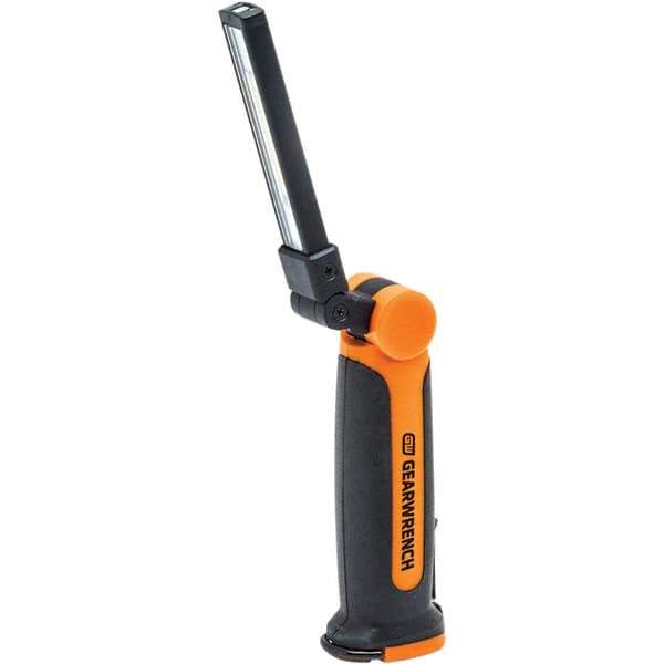 GearWrench - 3.7 Volts, 150 Lumens, Cordless Work Light - Black & Orange, 3 hr on High Setting, 6 hr on Low Setting Run Time - Exact Industrial Supply