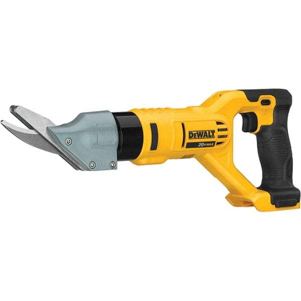 DeWALT - 2,500 SPM, 20 Volt, Pistol Grip Handle, Handheld Cordless Shear - 5/8" Cutting Capacity - Exact Industrial Supply