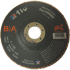 BULLARD - 50 Grit, 5" Wheel Diam, 1/8" Wheel Thickness, 7/8" Arbor Hole, Type 29 Depressed Center Wheel - Coarse Grade, Ceramic, 12,200 Max RPM, Compatible with Angle Grinder - Exact Industrial Supply