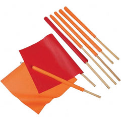 PRO-SAFE - 1 100-Piece 16 x 18" Red-Orange Vinyl Flags - Exact Industrial Supply