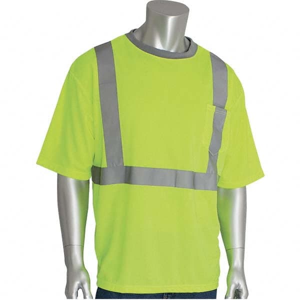 PIP - Size XL Hi-Vis Yellow High Visibility Short Sleeve T-Shirt - Exact Industrial Supply