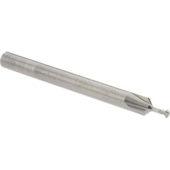 Accupro - 1/16° 1/16" Cut Diam, 0.031" Cut Width, 1/8" Shank, Solid Carbide Double-Angle Cutter - Exact Industrial Supply