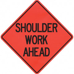 PRO-SAFE - "Shoulder Work Ahead," 48" Wide x 48" High Vinyl Traffic Control Sign - Exact Industrial Supply