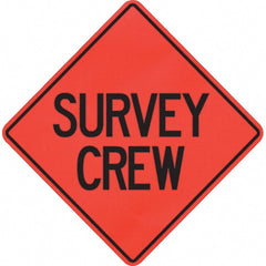 PRO-SAFE - "Survey Crew," 48" Wide x 48" High Vinyl Traffic Control Sign - Exact Industrial Supply