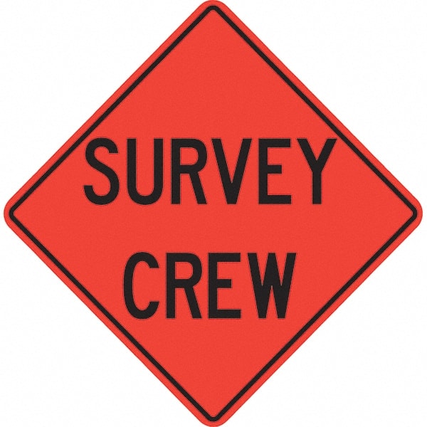 PRO-SAFE - "Survey Crew," 36" Wide x 36" High Vinyl Traffic Control Sign - Exact Industrial Supply