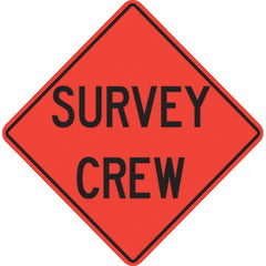 PRO-SAFE - "Survey Crew," 36" Wide x 36" High Vinyl Traffic Control Sign - Exact Industrial Supply