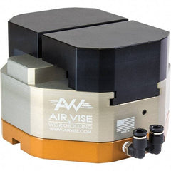 Air Vise Workholding - 4" Jaw Width, 15/16" Throat Depth, Air Precision Self Centering Vise - 200 Max Operating psi - Exact Industrial Supply