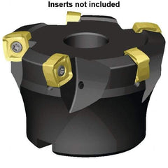 Kennametal - 9 Inserts, 3" Cutter Diam, 0.098" Max Depth of Cut, Indexable High-Feed Face Mill - 1" Arbor Hole Diam, 1.968" High, 7793VXO12 Toolholder, XO..1205.. Inserts, Series 7793 - Exact Industrial Supply