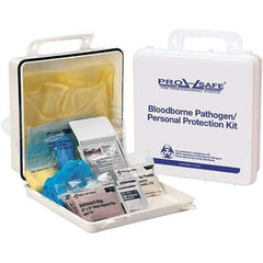 PRO-SAFE - Personal Protection Bloodborne Pathogen Kit - 2-3/4" Wide x 9-1/4" Deep x 9-1/4" High, Plastic Box - Exact Industrial Supply