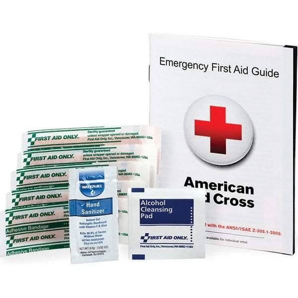 PRO-SAFE - 20 Piece, 1 Person, Guide Pack First Aid Kit - 1/8" Wide x 5-1/4" Deep x 7" High, Bag - Exact Industrial Supply