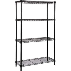 Quantum Storage - 4 Shelf Wire Shelving - Starter Unit - 24" Wide x 72" Deep x 54" High, - Exact Industrial Supply