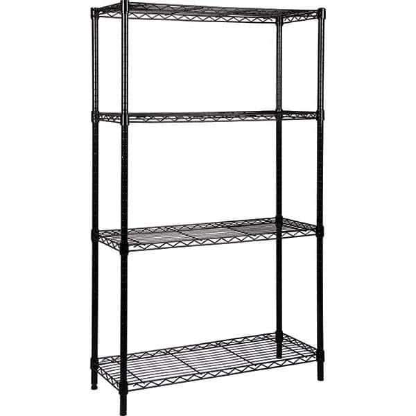 Quantum Storage - 4 Shelf Wire Shelving - Starter Unit - 36" Wide x 60" Deep x 63" High, - Exact Industrial Supply