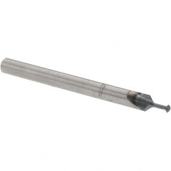 Accupro - 1/16° 1/16" Cut Diam, 0.031" Cut Width, 1/8" Shank, Solid Carbide Double-Angle Cutter - Exact Industrial Supply