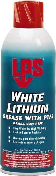 LPS - 10 oz Aerosol Lithium General Purpose Grease - White, 290°F Max Temp, NLGIG 2, - Exact Industrial Supply