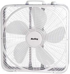 Air King - 20" Blade, 1/25 hp, 2,220/1,920/1,530 CFM, Fixed Box Fan - 1 Amp Rating, 110 Volts, 3 Speed, 955 RPM - Exact Industrial Supply