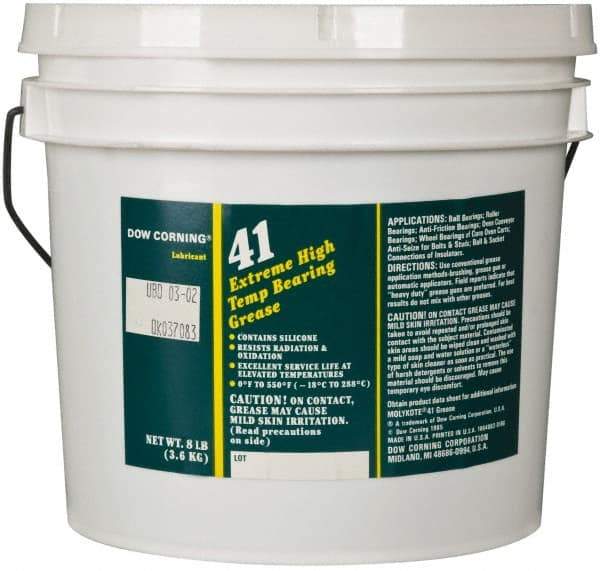 Dow Corning - 8 Lb Can Lithium High Temperature Grease - Black, High Temperature, 550°F Max Temp, NLGIG 2, - Exact Industrial Supply