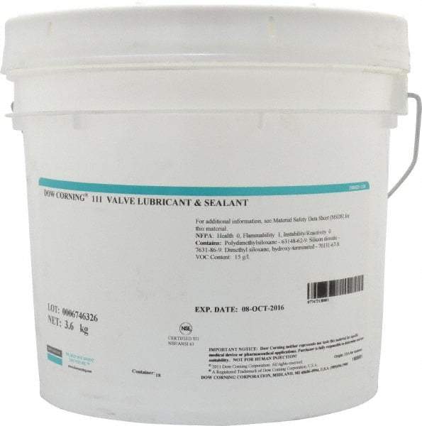 Dow Corning - 8 Lb Can Silicone/Moly Lubricant - White/Light Gray, -40°F to 392°F, Food Grade - Exact Industrial Supply