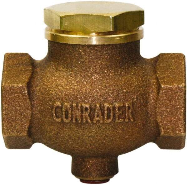 Conrader - 1-1/4" Bronze Check Valve - Inline, FNPT x FNPT - Exact Industrial Supply